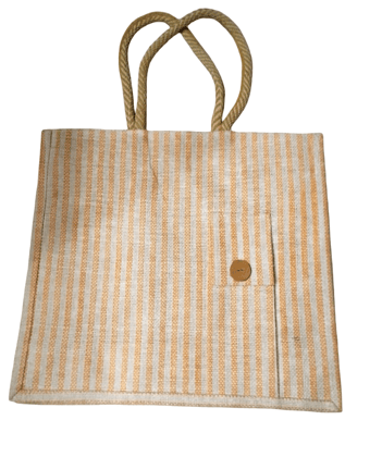 Jute Bag, Durable and Easy to Hold Handle with Comfortable Grip, Spacious Storage Compartment, Crafted from Natural Jute, Eco-friendly, Sustainable Jute Bag (12x12 INCH, Brown)