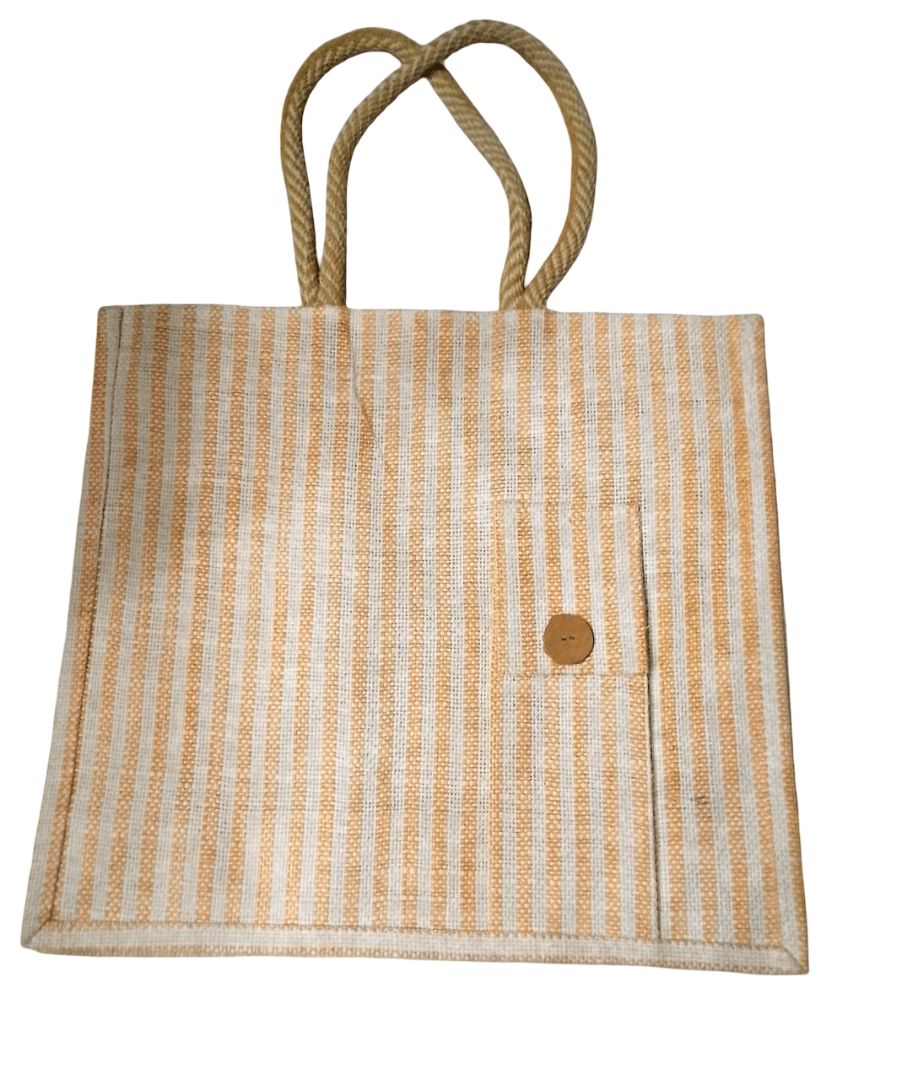 Jute Bag, Durable and Easy to Hold Handle with Comfortable Grip, Spacious Storage Compartment, Crafted from Natural Jute, Eco-friendly, Sustainable Jute Bag (12x12 INCH, Brown)