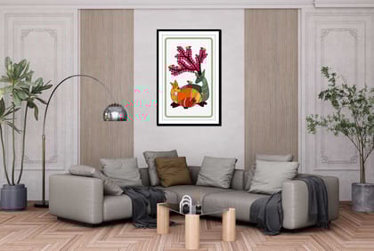 TRIBAL HARMONY WALLDECOR 16in X 24in WITH BLACK FRAME