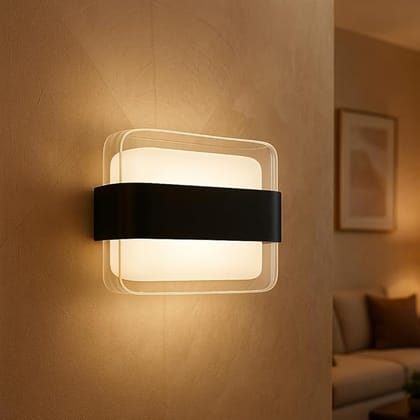 led Wall Light | LED Waterproof Outdoor Wall Rectangle Up Down Wall Mounted Metal Curved Lamp (Black) (5x5 inches) led Wall Light | LED Waterproof Outdoor Wall Rectangle Up Down Wall Mounted Metal Curved Lamp (Black) (5x5 inches)