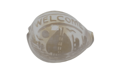 Welcome Seashell with Coastal Carvings - Beach Decor Welcome Seashell with Coastal Carvings - Beach Decor