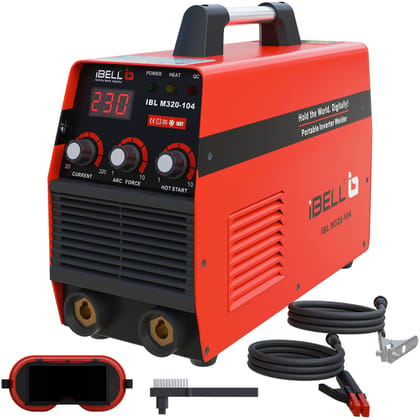 iBELL M320-104 Inverter ARC Welding Machine 320A | Professional & DIY IGBT Welder | Adjustable Arc Force & Built-in Hot Start & Anti-Stick | 1–5mm Electrodes | 220V iBELL M320-104 Inverter ARC Welding Machine 320A | Professional & DIY IGBT Welder | Adjustable Arc Force & Built-in Hot Start & Anti-Stick | 1–5mm Electrodes | 220V