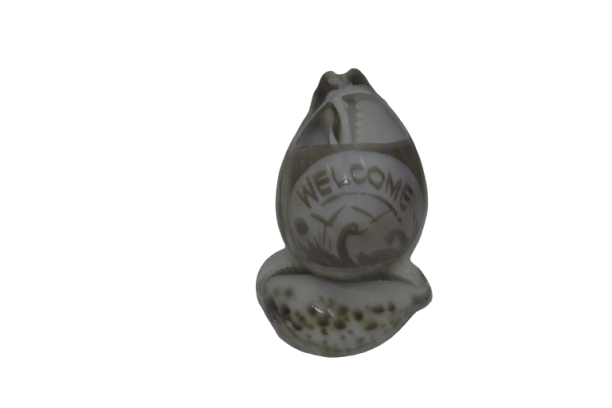 Hand-Carved Seashell Welcome Decoration