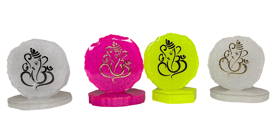 Resin Ganesha Idol - Elegant Home Decor & Spiritual Gift