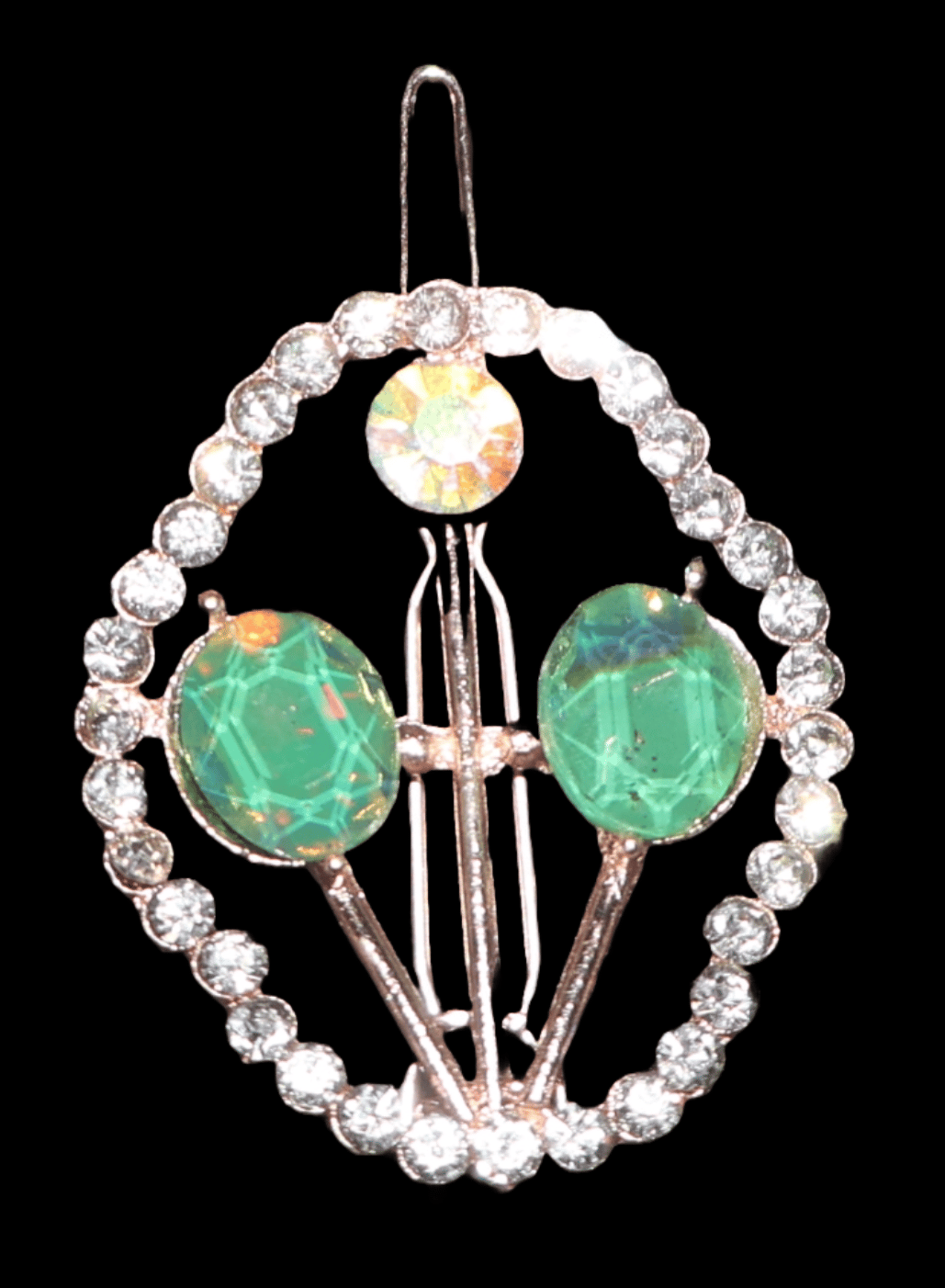 Elegant Crystal Hair Accessory with Iridescent Gem