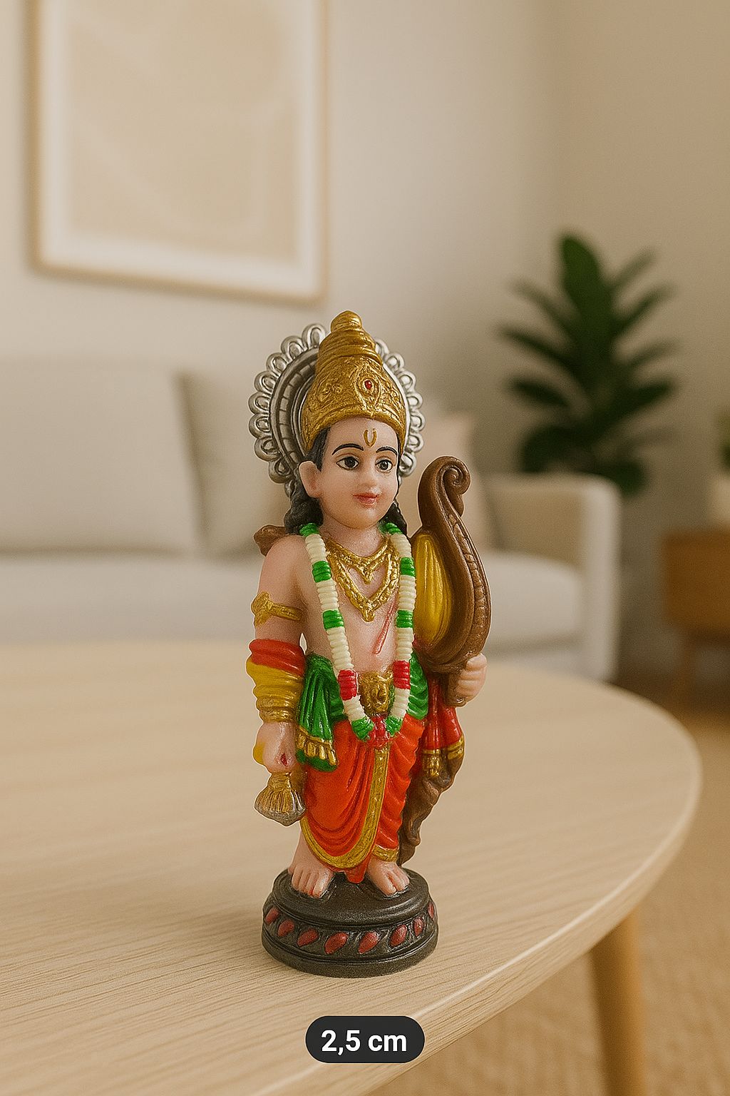 Miniature Lord Ram Idol – 2.5 cm | Hand-Painted Clay Figurine