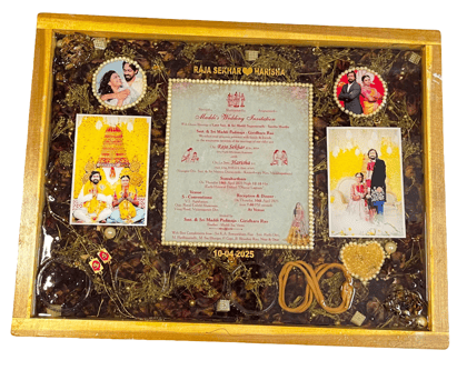 Custom Wedding Invitation Frame with Preserved Flowers