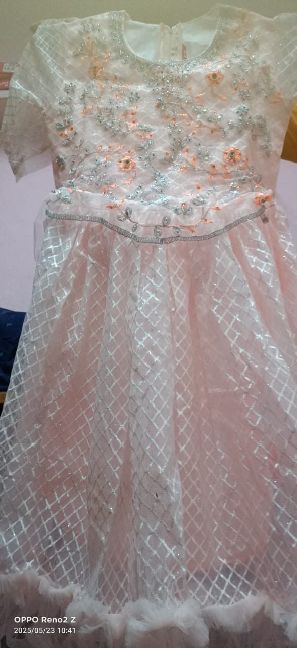 Elegant Pink Party Dress with Floral Embroidery