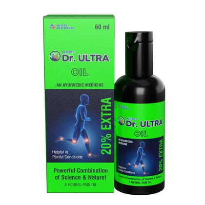 Dr Ultra Pain Relief Oil - 60ml | Natural Ayurvedic Formula for Joint and Muscle Pain- Pack of 4