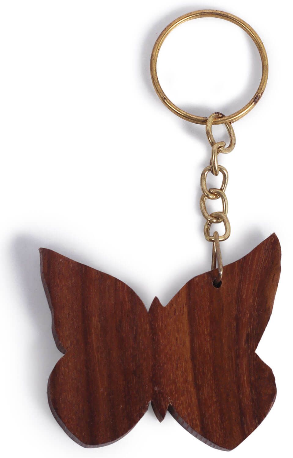 Wooden Butterfly Keychain - Natural Wood Design