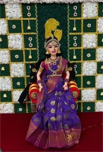 South Indian Bride Doll in Traditional Saree