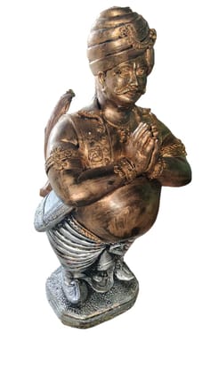 Indian King Statue - Bronze & Silver Finish, Exquisite Craftsmanship Indian King Statue - Bronze & Silver Finish, Exquisite Craftsmanship