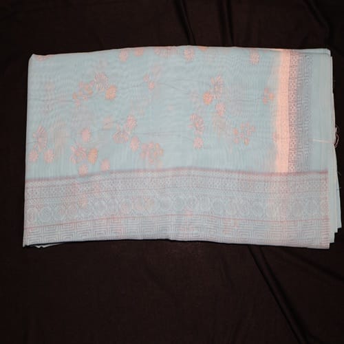 Sky Blue SAREE with Floral Design