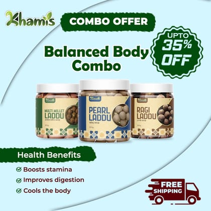 Khamis Millet Laddu Combo Offer– Pearl, Multi Millet & Ragi – 3-in-1 Immunity Boosting Sweets – No Refined Sugar – 100% Natural | Authentic Indian Sweet Treat | Healthy Indian Sweet by Khamis Healthy Foods-600g (pack of 2)