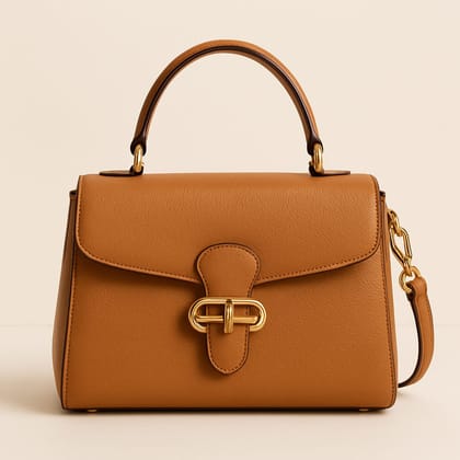 Classic Tan Leather Structured Handbag Classic Tan Leather Structured Handbag