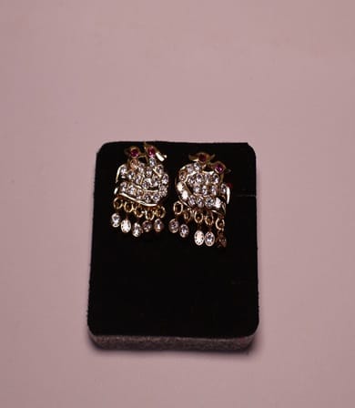 KAVALI Gold Earrings with Sparkling Stones - Elegant & Glamorous