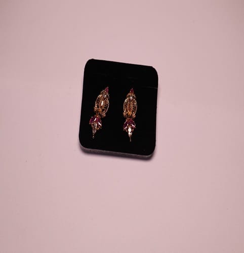 Gold Earrings with Gemstones - Elegant and Luxurious