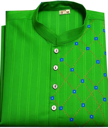 Green Kurta with  Blue Embroidered for Men