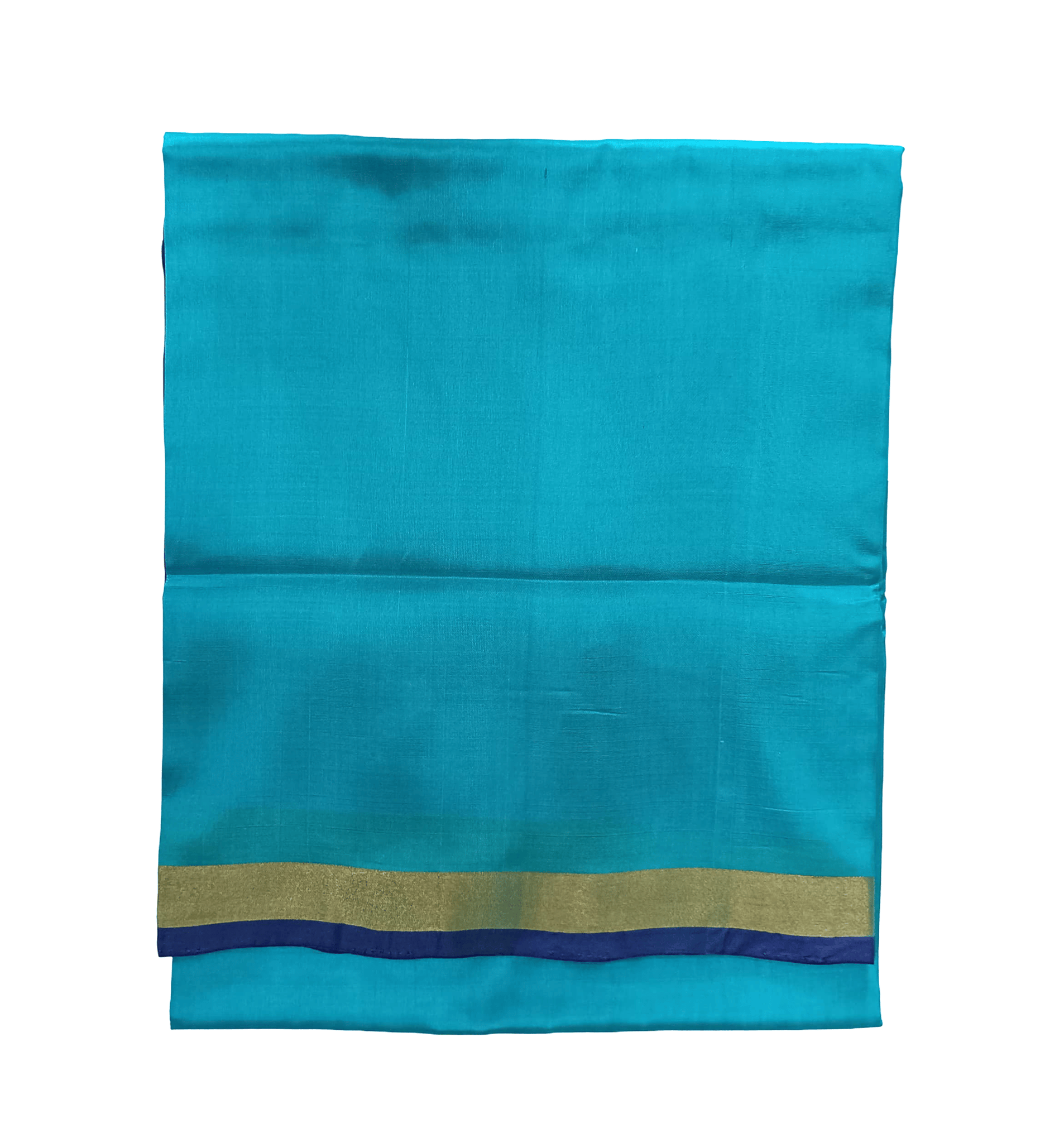 Uppada pattu plain Saree with Gold Border (Sky blue)