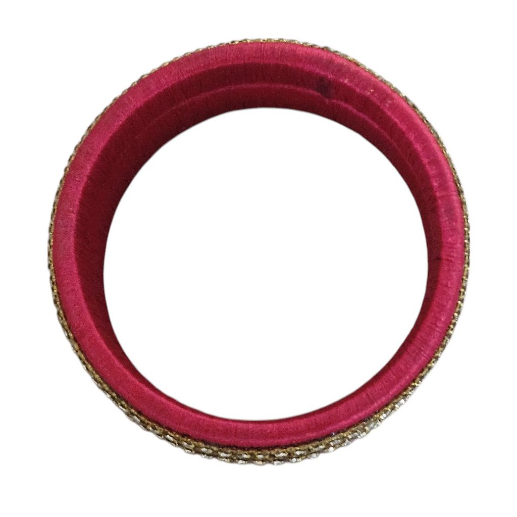 Maroon Bangle With Shimmering Embellishments