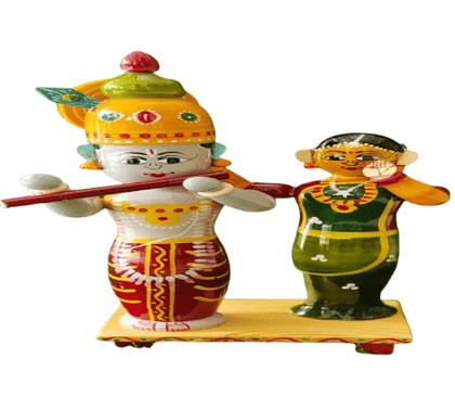 Handcrafted Wooden Idol Radha krishna - Divine Spiritual Art