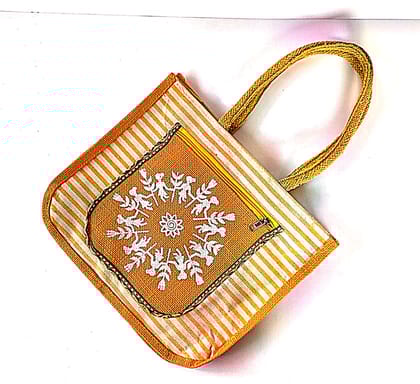 Embroidered Jute Tote Bag - Eco-Friendly Shopping Bag Embroidered Jute Tote Bag - Eco-Friendly Shopping Bag