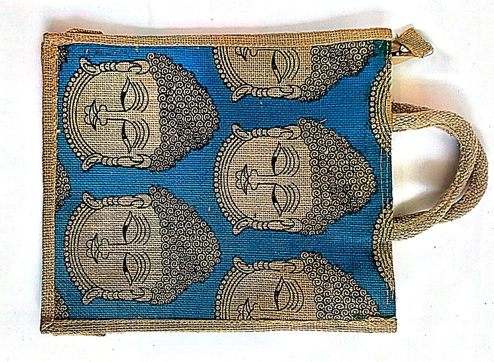 Floral Jute Tote Bag - Eco-Friendly Shopping Bag