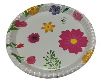Floral Printed Paper Plates - Eco-Friendly Disposable Tableware