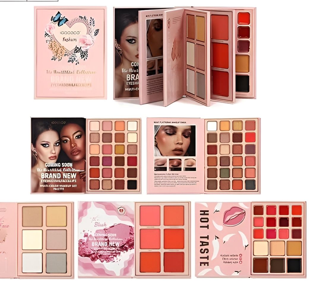5 in1 Book-Style Foldable Makeup Palette Set | Portable & Long-Lasting | Contour Blusher Highlight Eyeshadow, Professional 48 Shades, Suitable for Multiple Skin Tones & Makeup Looks, Gift Idea All In One Makeup Book