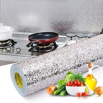 UHSNAJ Self-Adhesive Silver Foil Wallpaper | Oil Proof Waterproof - Aluminum Foil Wall Stickers for Room - Removable Sticker Wallpaper UHSNAJ Self-Adhesive Silver Foil Wallpaper | Oil Proof Waterproof - Aluminum Foil Wall Stickers for Room - Removable Sticker Wallpaper
