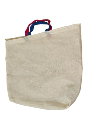 Reusable Canvas Tote Bag with Colorful Handles Reusable Canvas Tote Bag with Colorful Handles