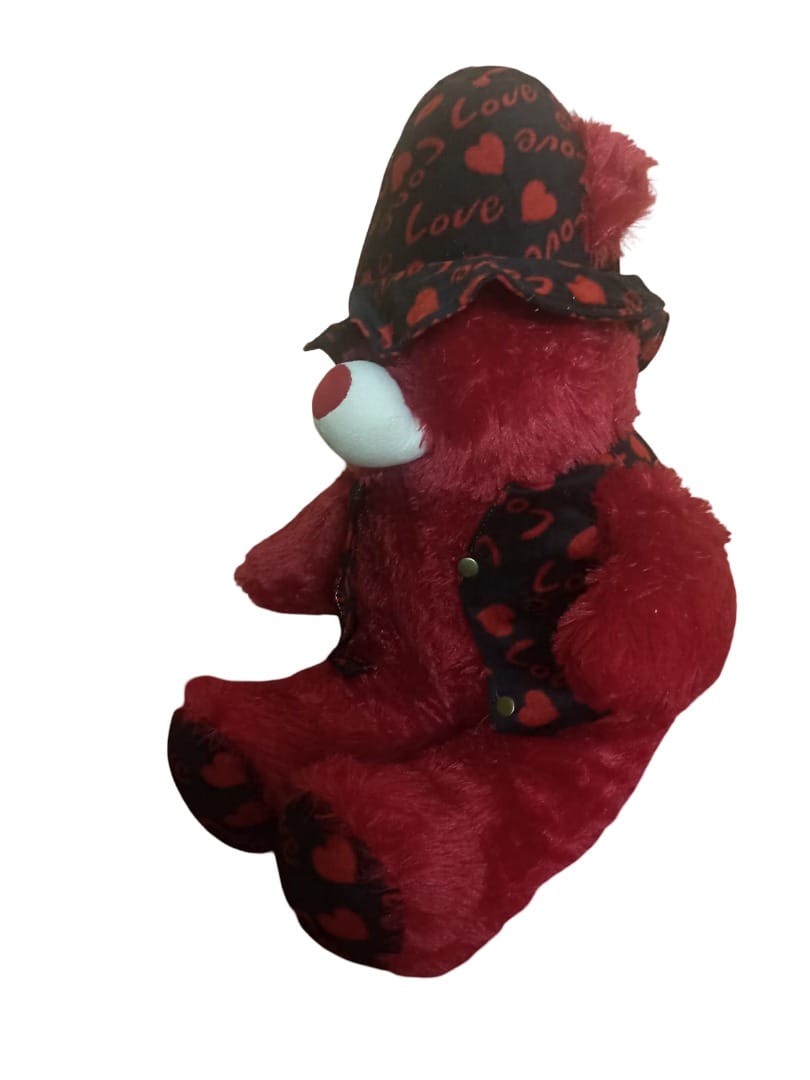 Red Teddy Bear with Love Hat and Vest