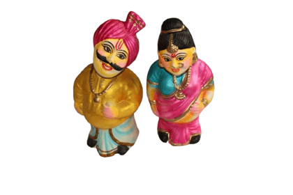 Indian Couple Figurine Set: Traditional Indian Decor