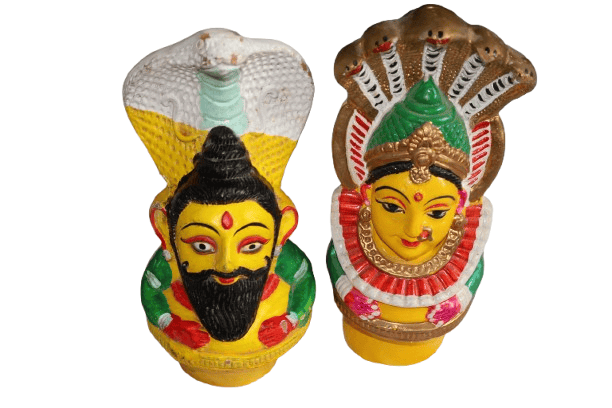Handcrafted Indian Deity Figurines - Divine Pair & grama devathalu statue
