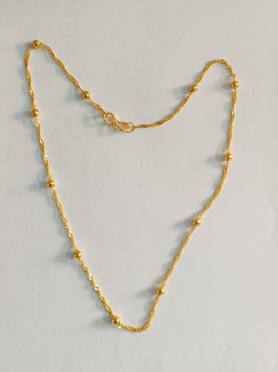 One gram gold plated gold beeds mala