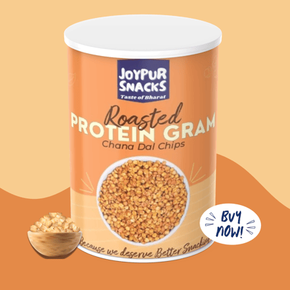 Joypur Snacks Roasted Protein Gram Chips (Chana Dal Chips) | Crunchy, Protein-Packed Snack | High Fiber | Healthy & Guilt-Free | 80g Joypur Snacks Roasted Protein Gram Chips (Chana Dal Chips) | Crunchy, Protein-Packed Snack | High Fiber | Healthy & Guilt-Free | 80g