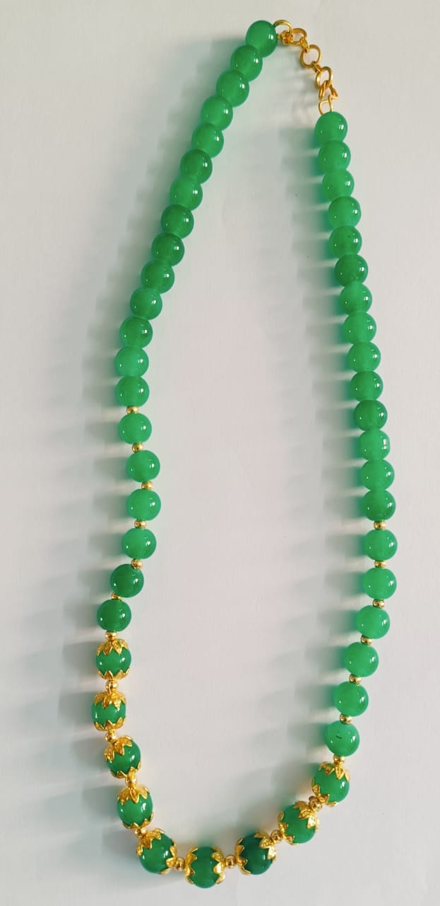 Green and Gold Beads Necklace