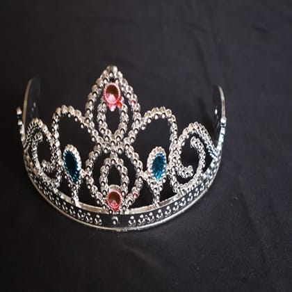 KAVALI Elegant Silver Tiara with Sparkling Gemstones - Perfect for Birthday pack of 2