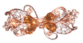 Rose Gold Butterfly Bow Hair Clip with Rhinestones