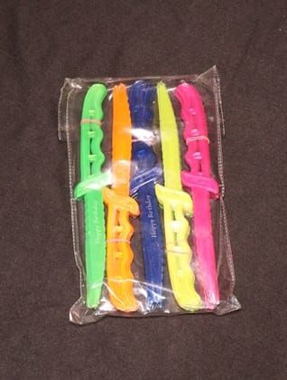 KAVALI Happy Birthday Cake Knives - Assorted Colors - Set of 5