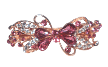 Rose Gold Crystal Bow Hair Clip