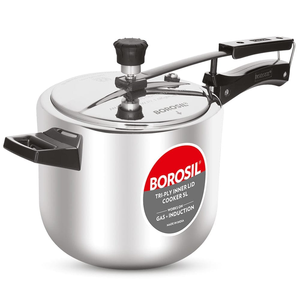 Borosil SS Triply Inner Lid Cooker 5L