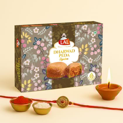 Lal Sweets Dharwad Peda 400 g (Pack of 1) || Made with Milk Solids and Special Pure Desi Ghee || Delicious and Soft Indian Sweet