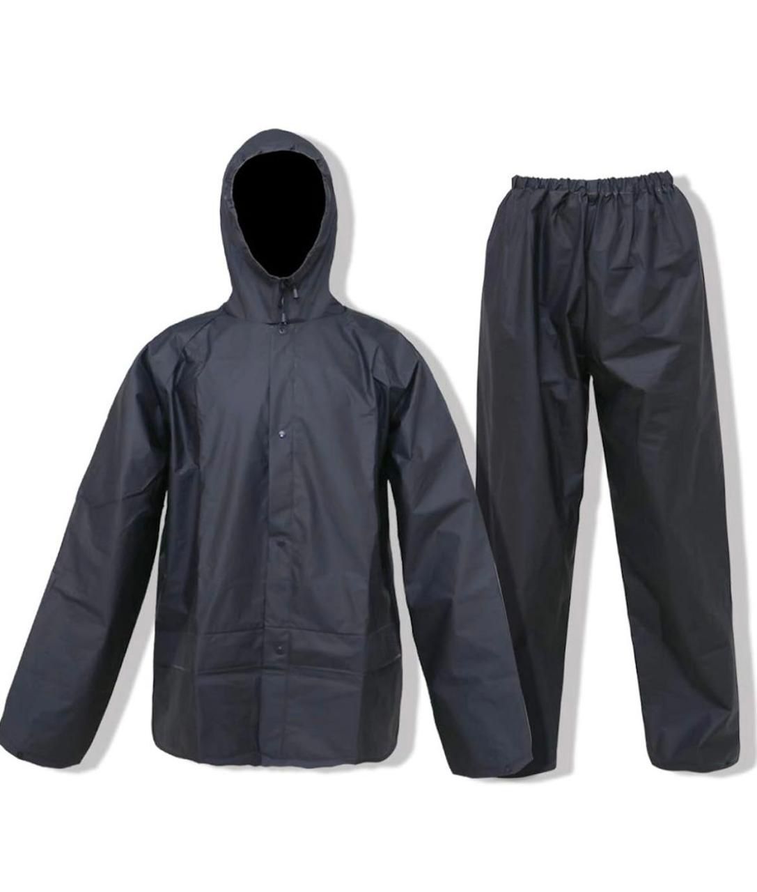 Navy Blue Waterproof Rain Suit - Complete Weather Protection