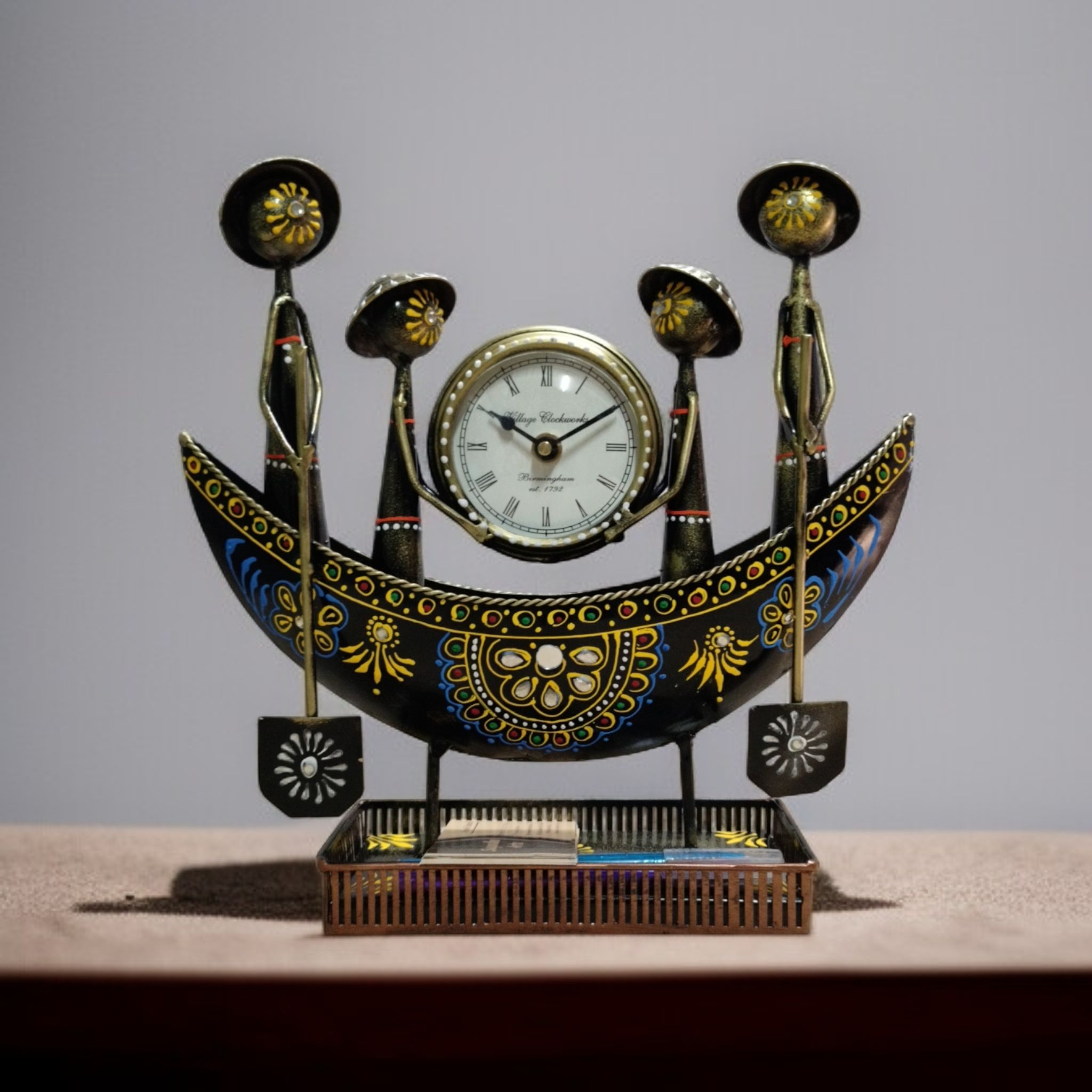 Handcrafted Boat Clock with Vintage Design