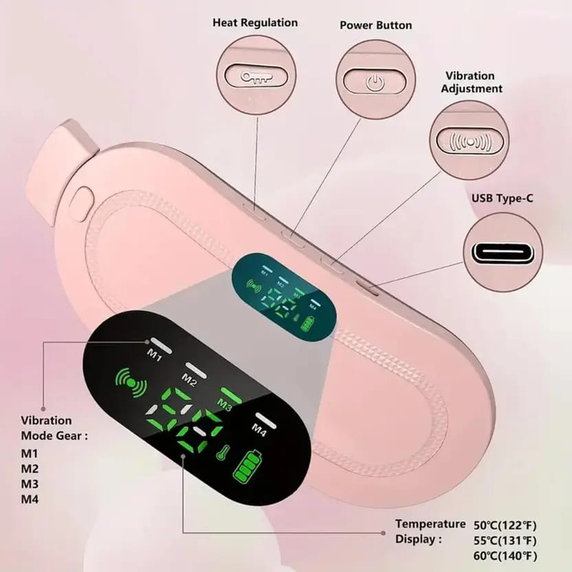 Belly Warmer - Pain Relief Massager - With 4 Heat Levels and 4 Vibration Modes Massager Plaster & Patch (1 Units)