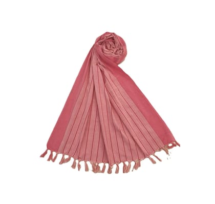 Dhaga Vishwas Ka Pink Handloom Cotton Stole Dhaga Vishwas Ka Pink Handloom Cotton Stole
