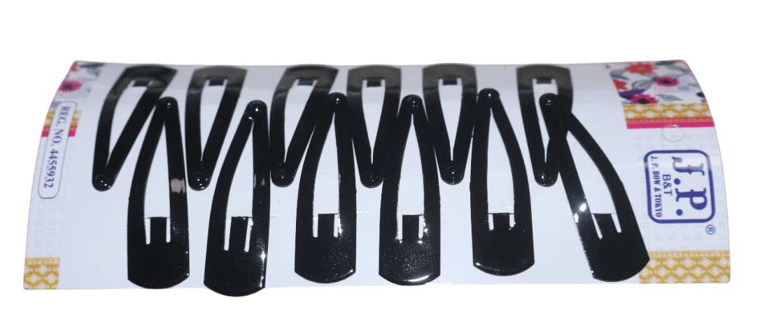 Black Snap Hair Clips - Set of Elegant Hair Accessories
