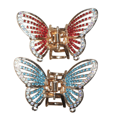 Butterfly Rhinestone Hair Claw Clips - Sparkle Hair Accessories