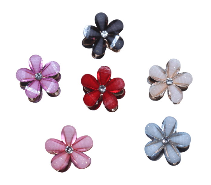 Floral Claw Hair Clips - Set of 6